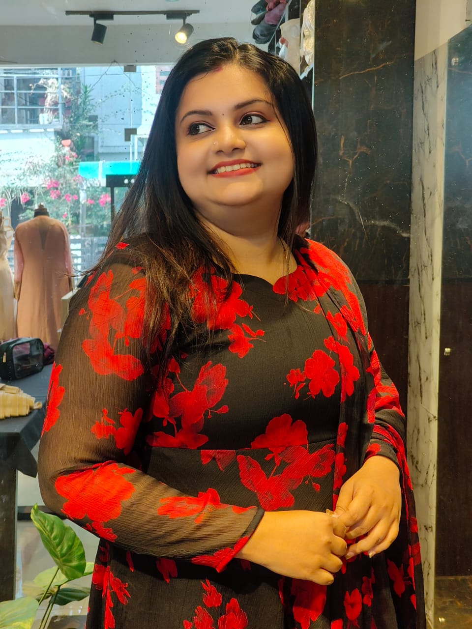 Black & Red Anarkali