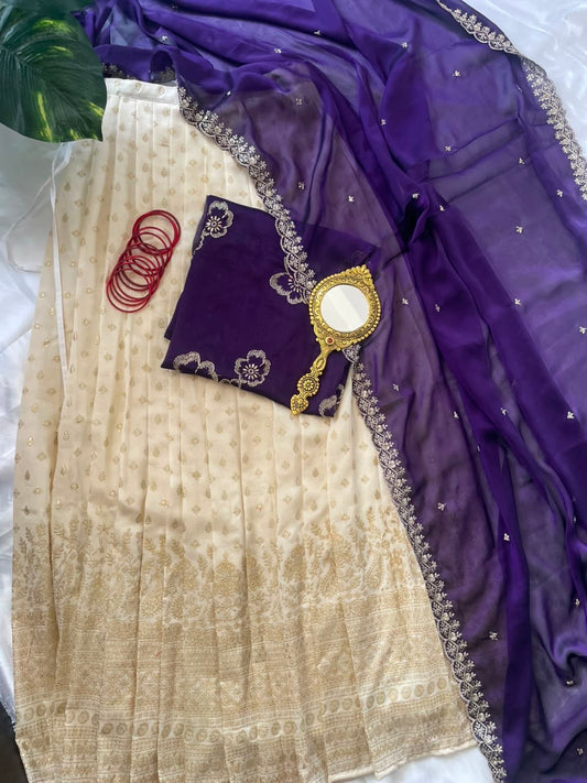 Purple Dhavani set