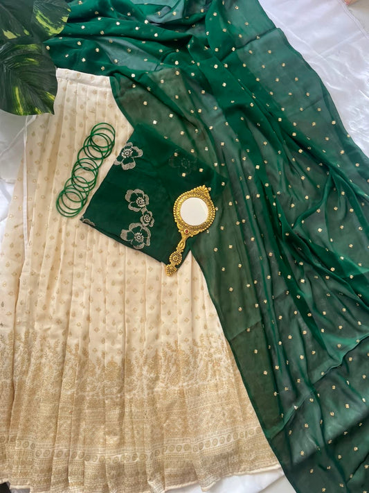 Green Dhavani Set